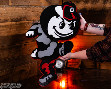 Ohio State "Brutus" Mascot 3D Vintage Metal Wall Art