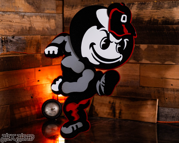 Ohio State "Brutus" Mascot 3D Vintage Metal Wall Art