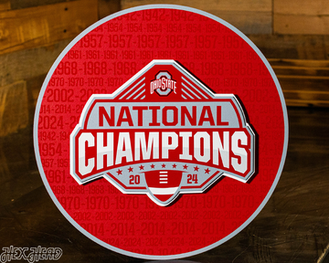 Ohio State Buckeyes 2024 National Champions Craft Series 3D Embossed Metal Wall Art
