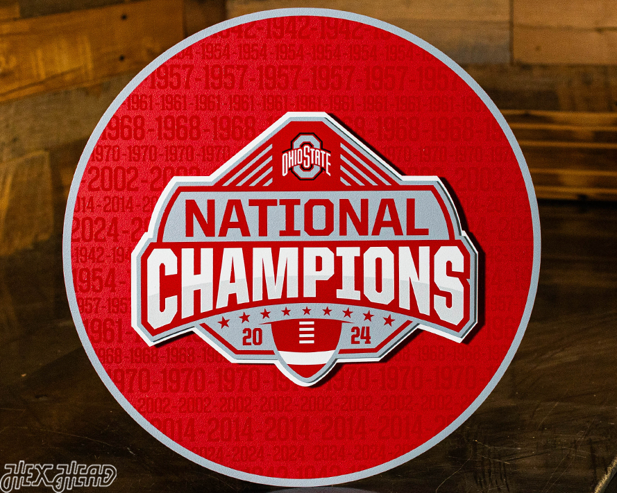 Ohio State Buckeyes 2024 National Champions Craft Series 3D Embossed Metal Wall Art