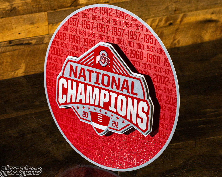 Ohio State Buckeyes 2024 National Champions Craft Series 3D Embossed Metal Wall Art