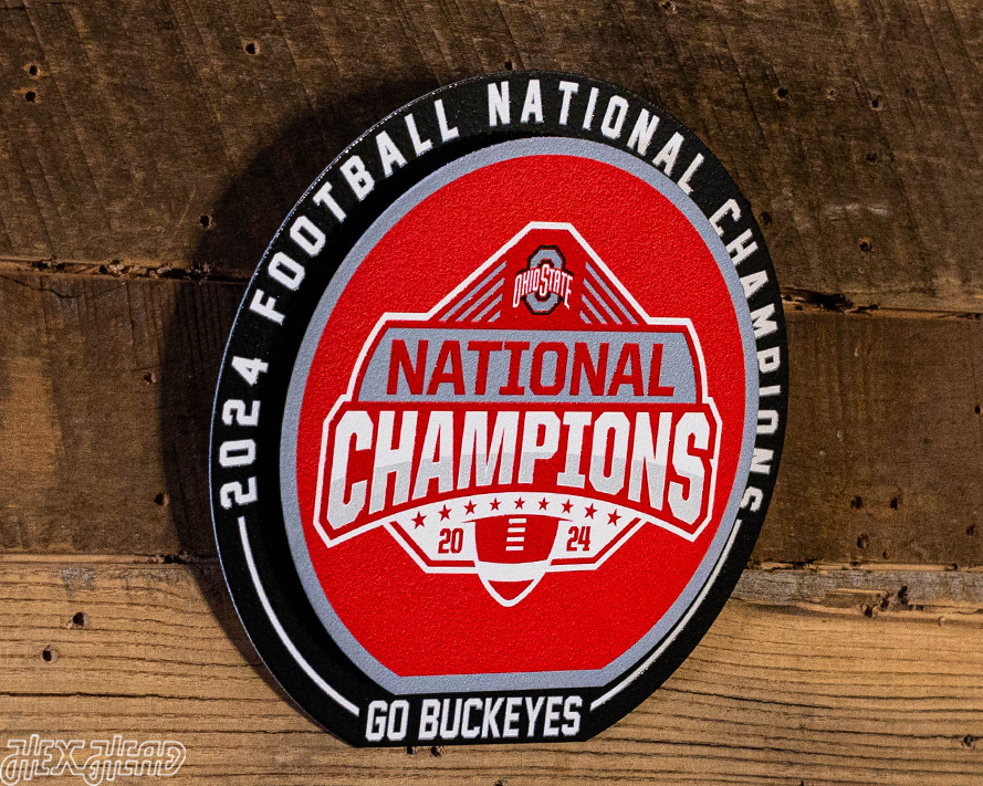 Ohio State Buckeyes 2024 National Champions "Double Play" On the Shelf or on the Wall Art