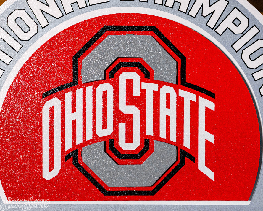 Ohio State Buckeyes DYNASTY - 2024 National Championship w/ Replaceable Icon Plate 3D Vintage Metal Wall Art