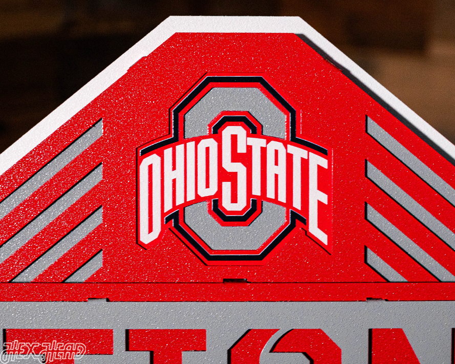 Ohio State Buckeyes OFFICIAL 2024 National Champions 3D Hand Painted Metal Wall Art