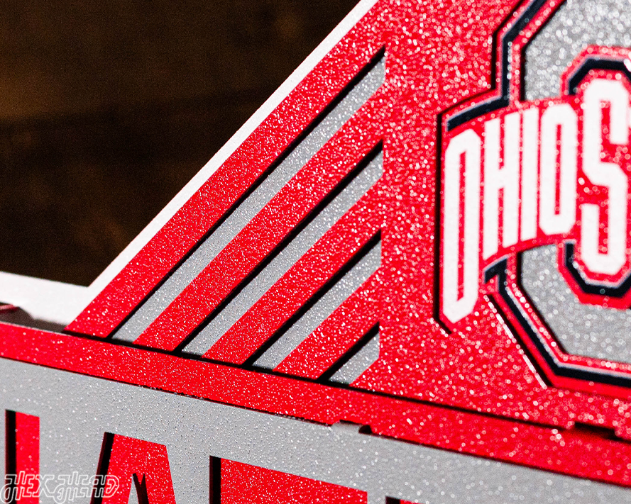 Ohio State Buckeyes OFFICIAL 2024 National Champions 3D Hand Painted Metal Wall Art