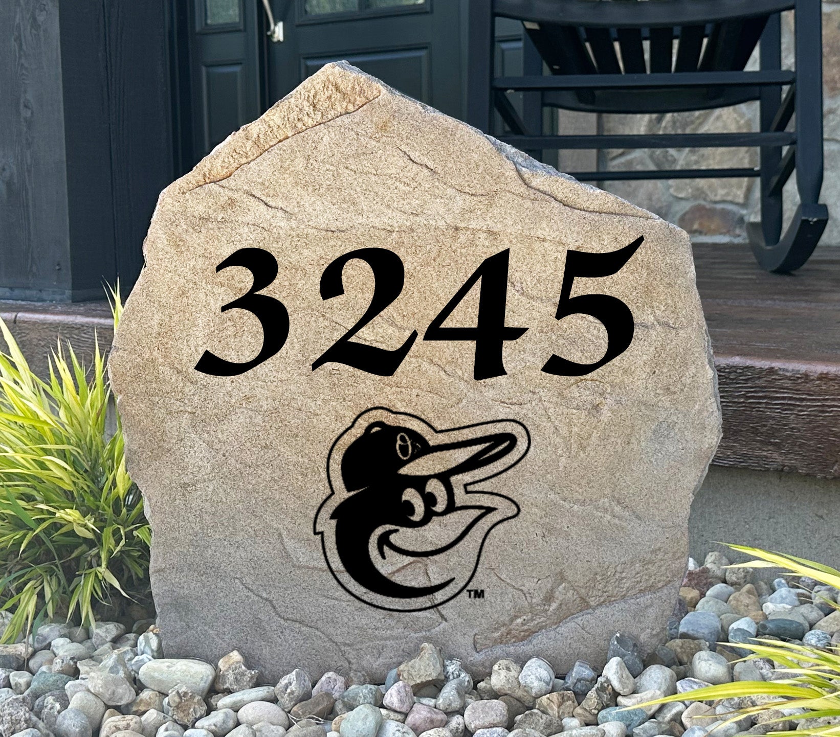 Baltimore Orioles Design-A-Stone Landscape Art Address Stone