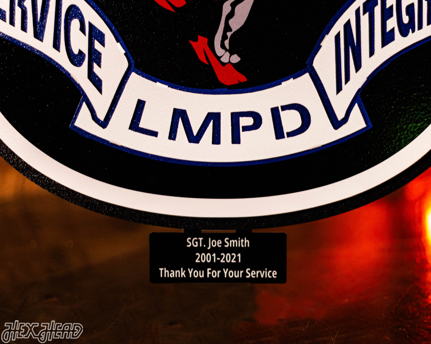 LMPD Non Fatal Shooting Unit Badge 3D Vintage Metal Wall Art