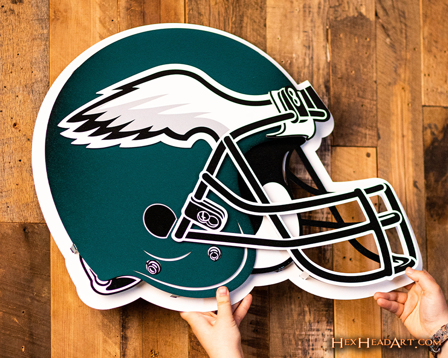 Philadelphia Eagles BLITZ Collection - 8 Layer Helmet 3D Vintage Metal Wall Art