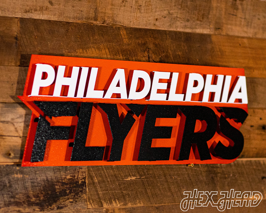 Philadelphia Flyers "Wordmark" NHL 3D Vintage Metal Wall Art