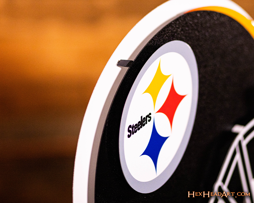 Pittsburgh Steelers BLITZ Collection - 8 Layer Helmet 3D Vintage Metal Wall Art