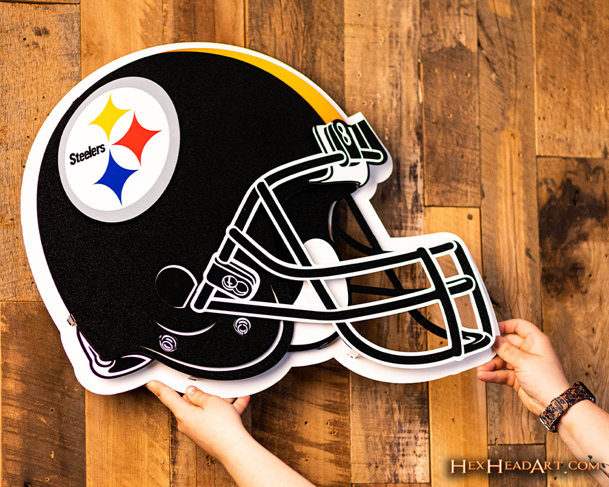 Pittsburgh Steelers BLITZ Collection - 8 Layer Helmet 3D Vintage Metal Wall Art