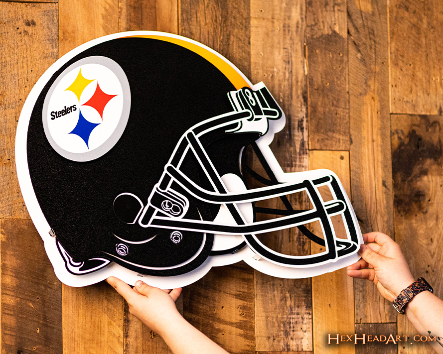 BLITZ Collection - 8 Layer Pittsburgh Steelers Helmet 3D Vintage Metal