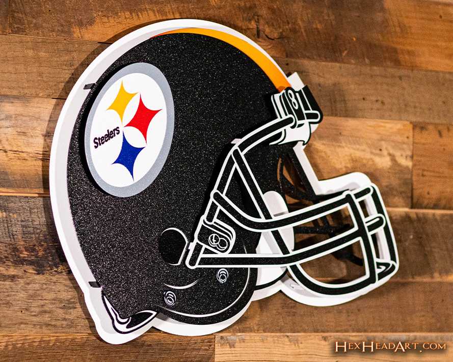 Pittsburgh Steelers BLITZ Collection - 8 Layer Helmet 3D Vintage Metal Wall Art