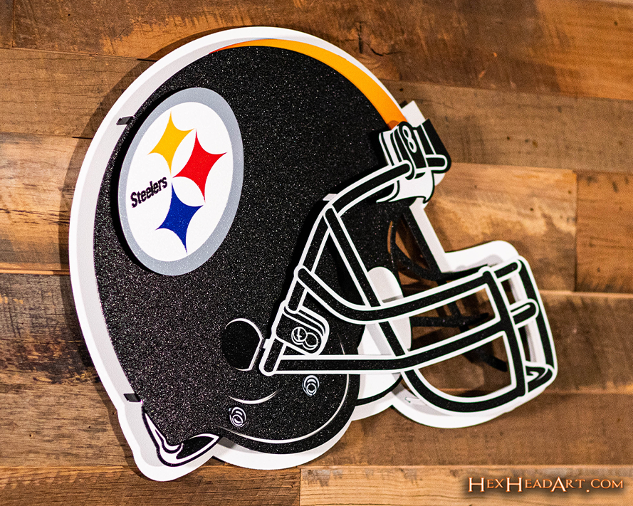 BLITZ Collection - 8 Layer Pittsburgh Steelers Helmet 3D Vintage Metal