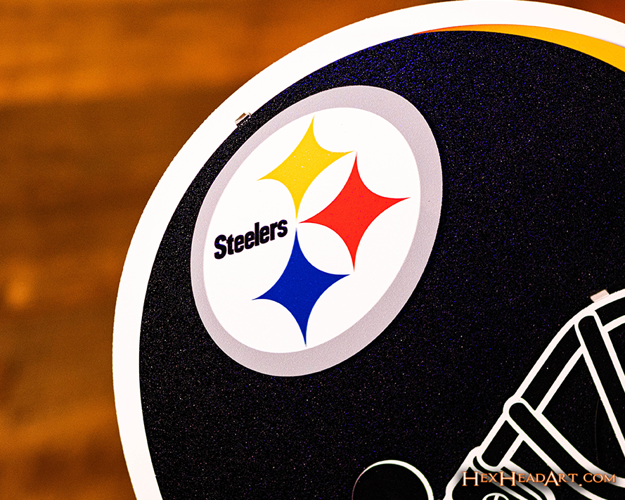 Pittsburgh Steelers BLITZ Collection - 8 Layer Helmet 3D Vintage Metal Wall Art
