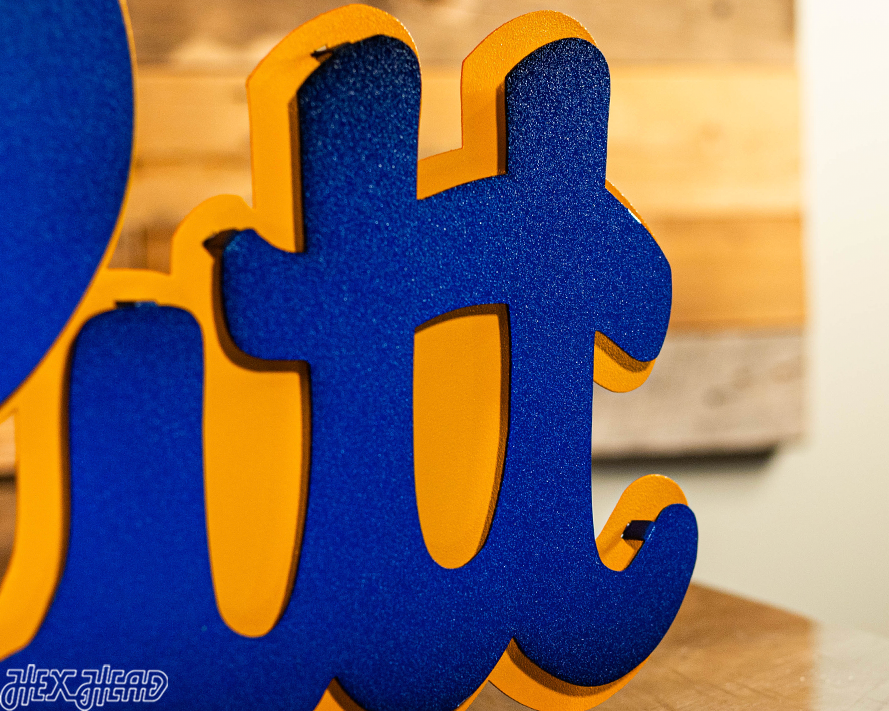 Pittsburgh "Pitt" Script 3D Metal Wall Art