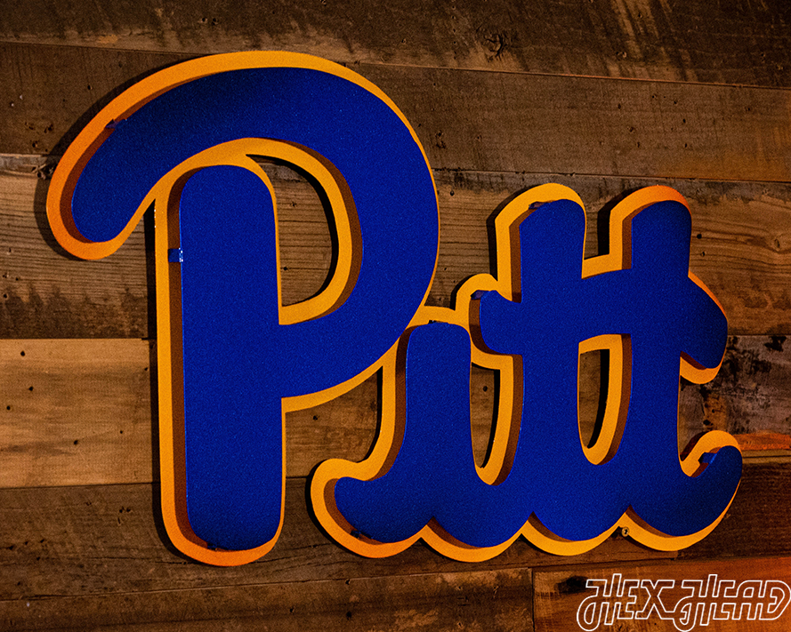 Pittsburgh "Pitt" Script 3D Metal Wall Art
