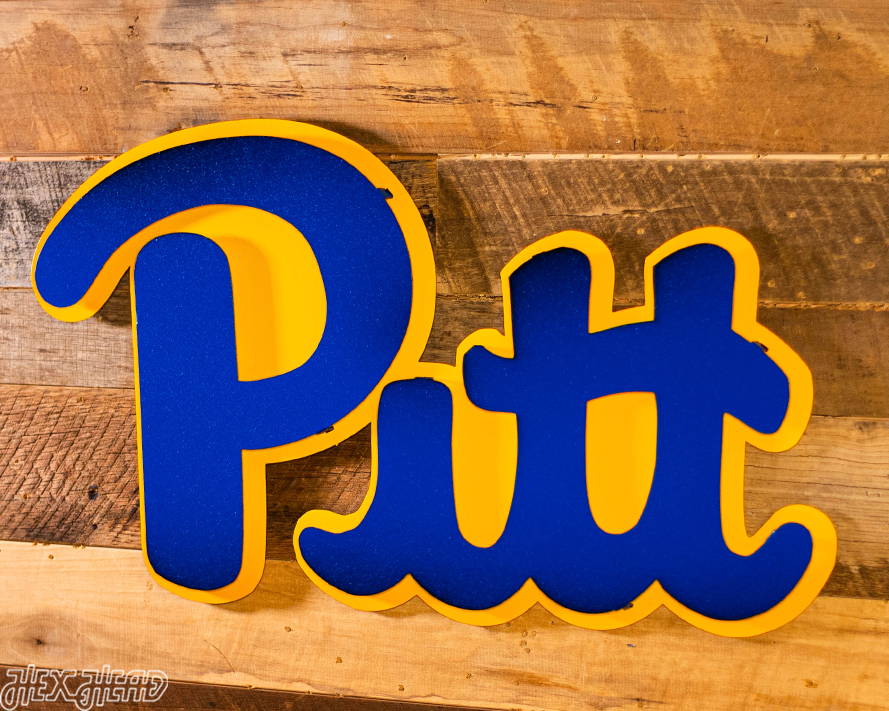 Pittsburgh "Pitt" Script 3D Metal Wall Art