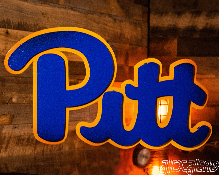 Pittsburgh "Pitt" Script 3D Metal Wall Art