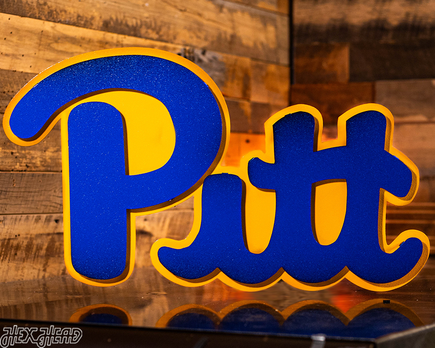 Pittsburgh "Pitt" Script 3D Metal Wall Art