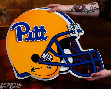 Pittsburgh Panthers BLITZ COLLECTION - 8 LAYER Helmet 3D Metal Wall Art