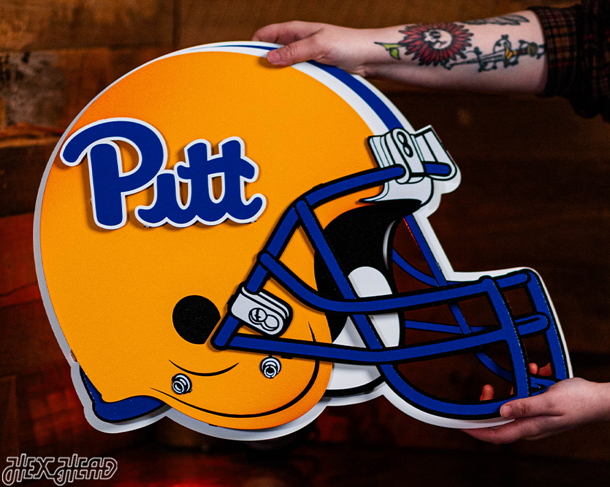 Pittsburgh Panthers BLITZ COLLECTION - 8 LAYER Helmet 3D Metal Wall Art