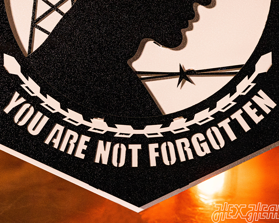 POW MIA "Never Forgotten" 3D Vintage Metal Wall Art