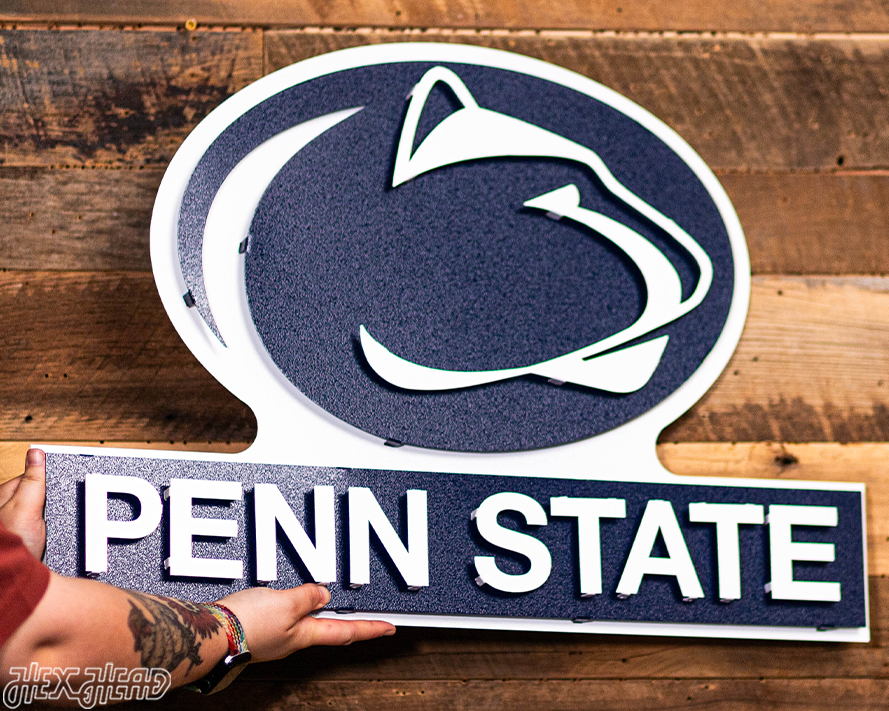 Penn State Nittany Lions w/ Penn State 3D Metal Wall Art