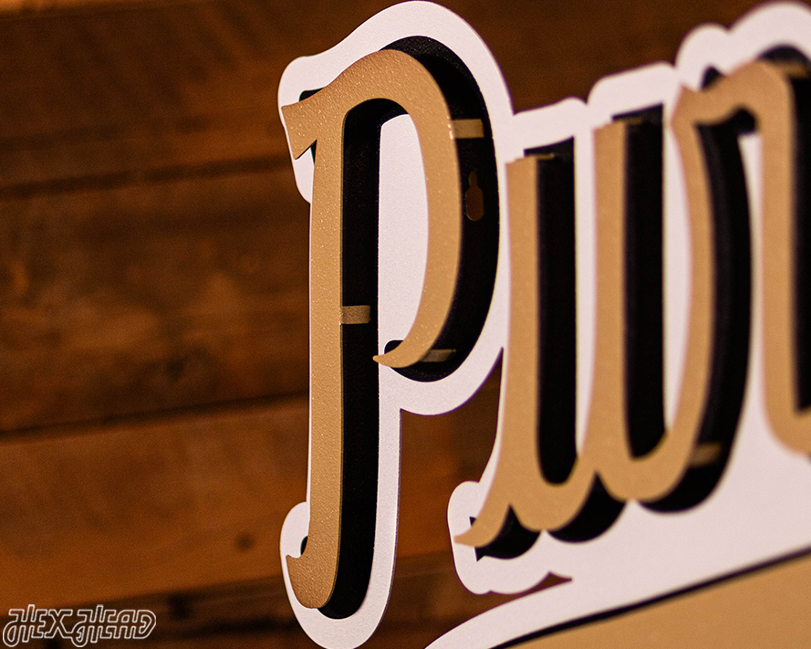 Script Gold Purdue Purdue Boilermakers Script 3D Metal Wall Art