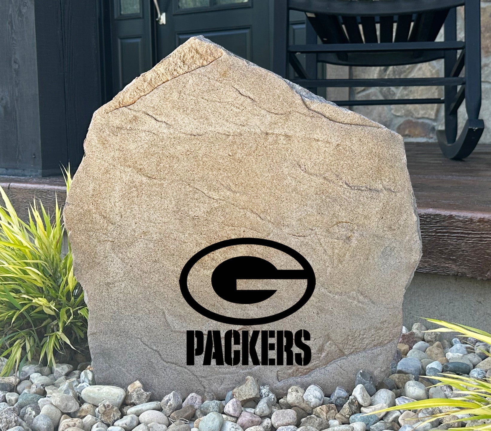 Green Bay Packers Design-A-Stone Landscape Art Address Stone