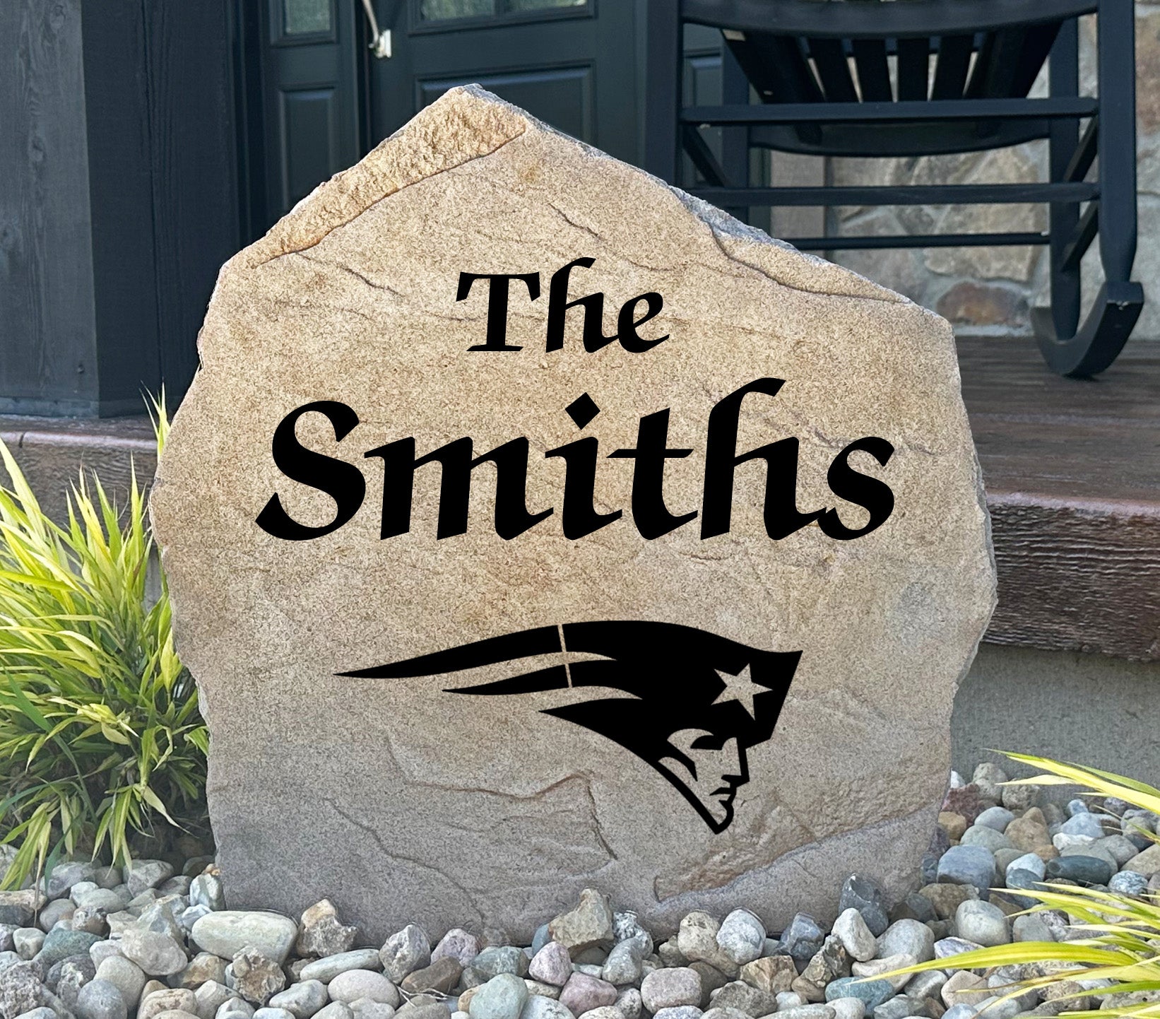 New England Patriots Design-A-Stone Landscape Art Family Name