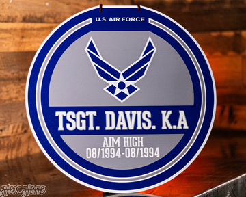 United States Air force Personalized Monogram Metal Art