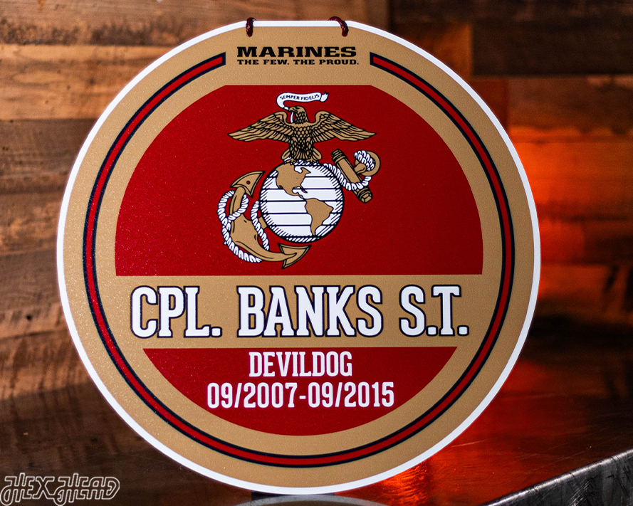 United States Marines Corps Personalized Monogram Metal Art