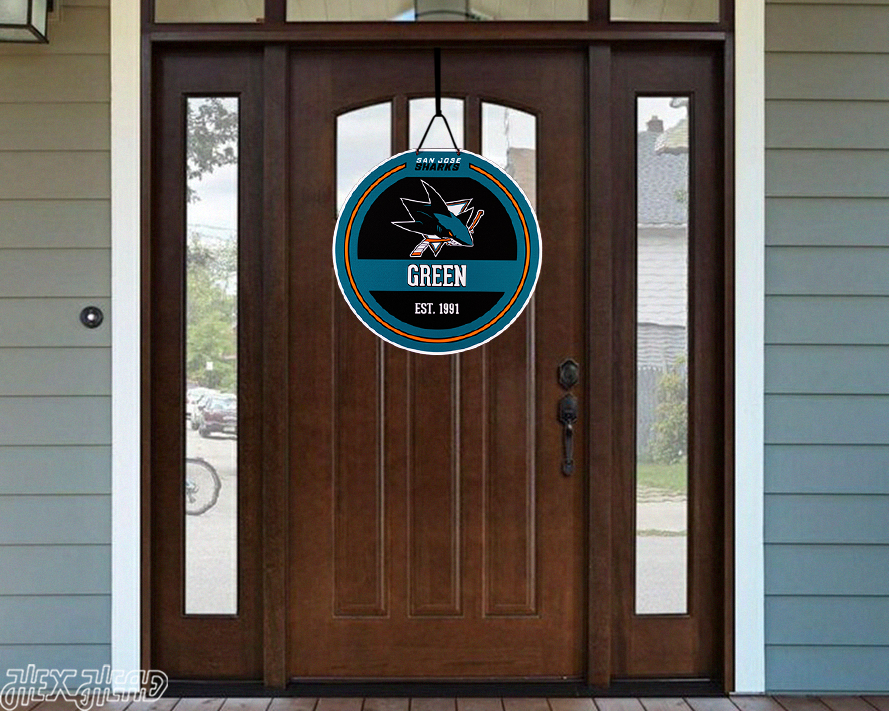 San Jose Sharks Personalized Monogram Metal Art