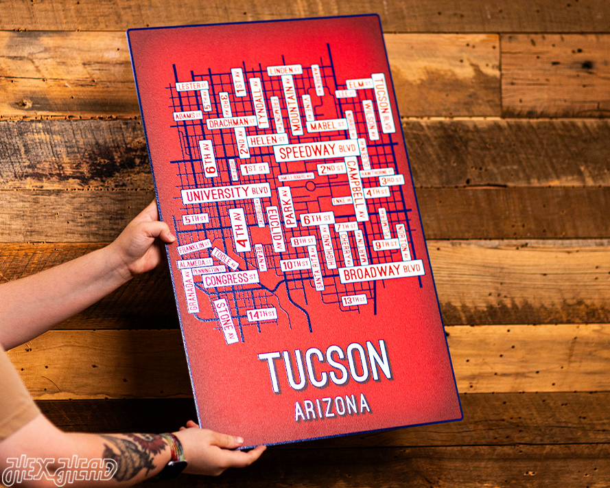 Tucson, Arizona School Street Poster Single Layer Metal Wall Art