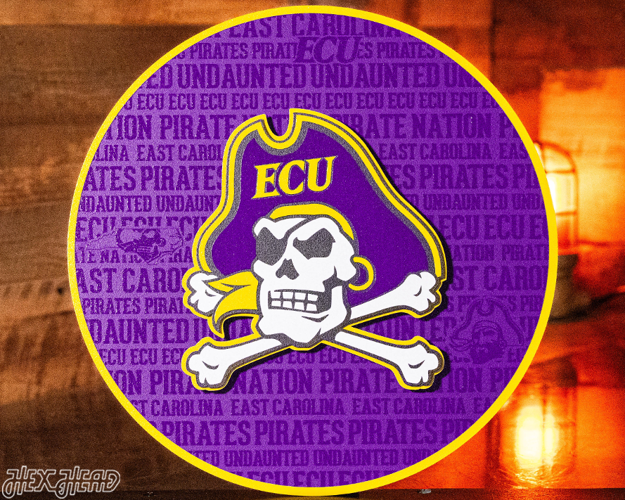 East Carolina ECU Pirates CRAFT SERIES 3D Embossed Metal Wall Art