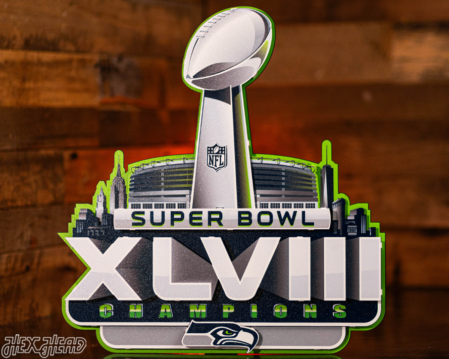 Seattle Seahawks Super Bowl XLVIII CHAMPIONS! 3D Metal Wall Art