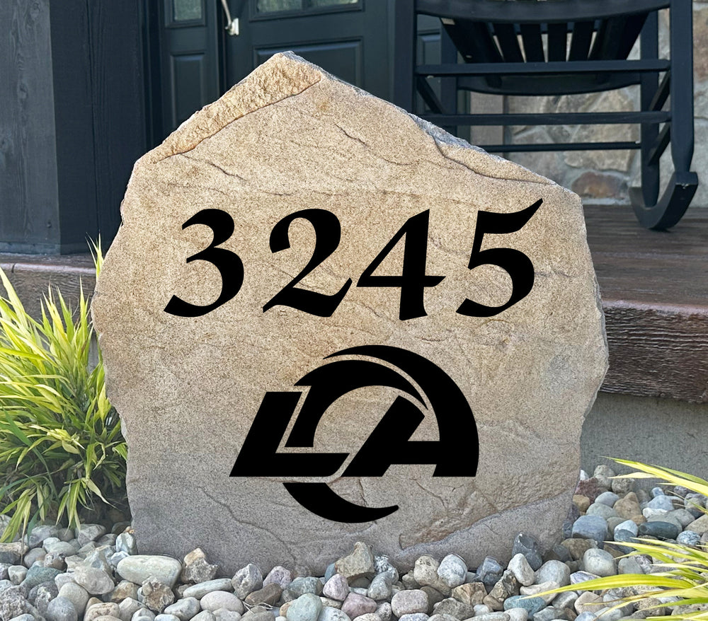 Los Angeles Rams Design-A-Stone Landscape Art Address Stone