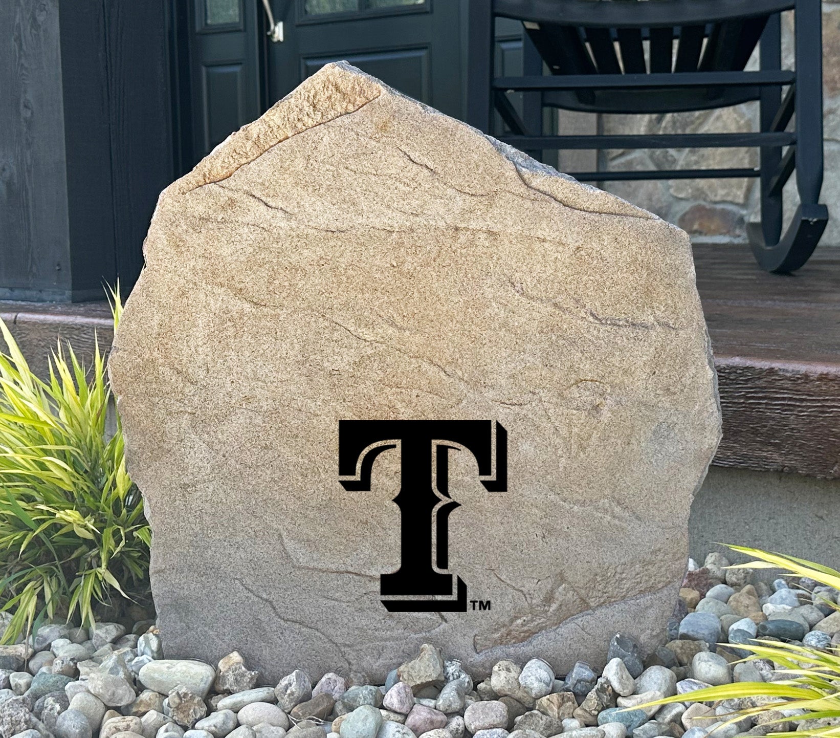 Texas Rangers Design-A-Stone Landscape Art Address Stone