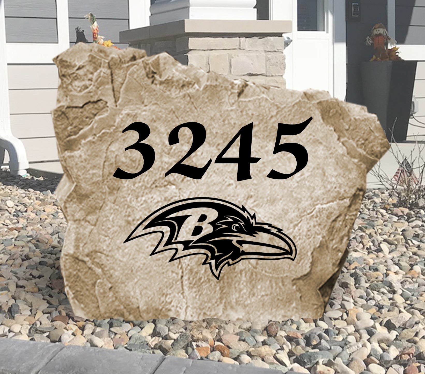 Baltimore Ravens Design-A-Stone Landscape Art Address Stone