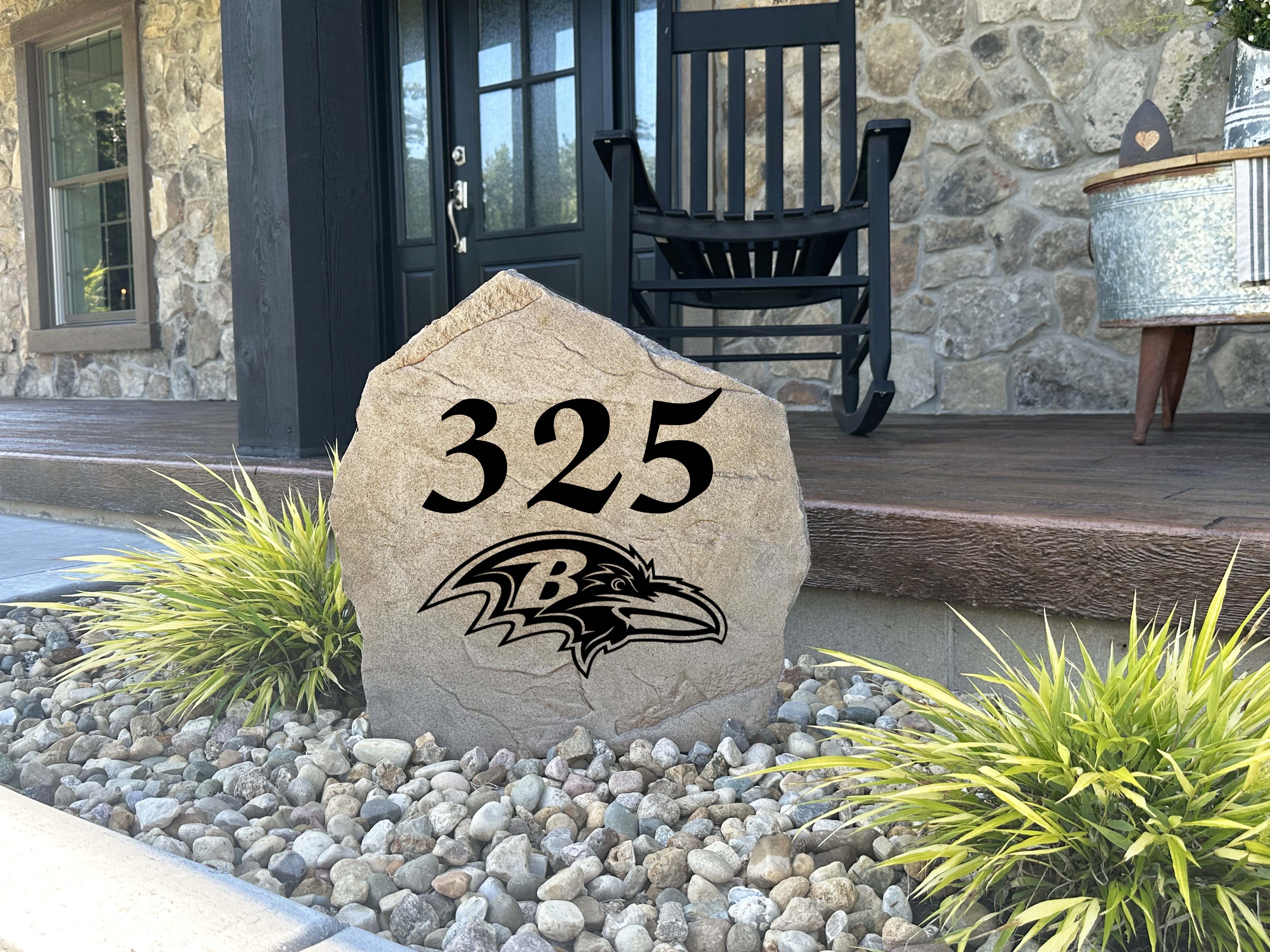Baltimore Ravens Design-A-Stone Landscape Art Address Stone