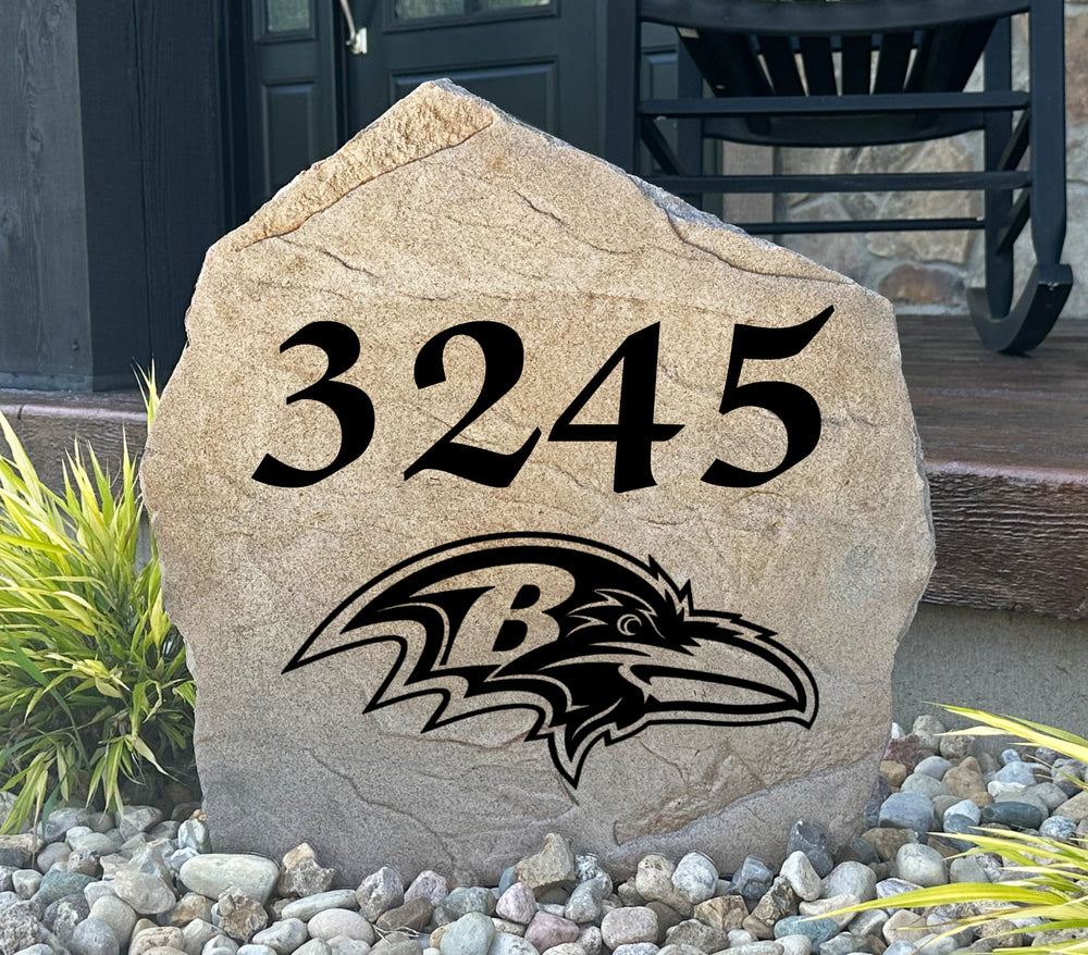 Baltimore Ravens Design-A-Stone Landscape Art Address Stone