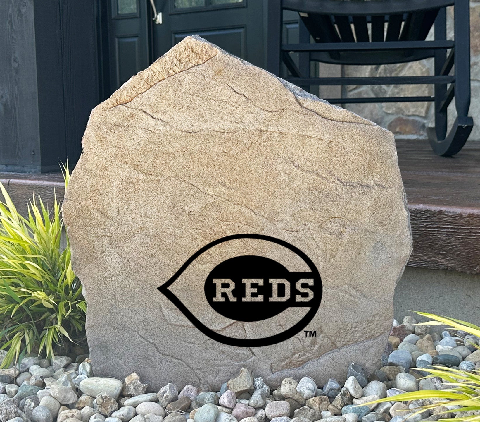 Cincinnati Reds Design-A-Stone Landscape Art Address Stone