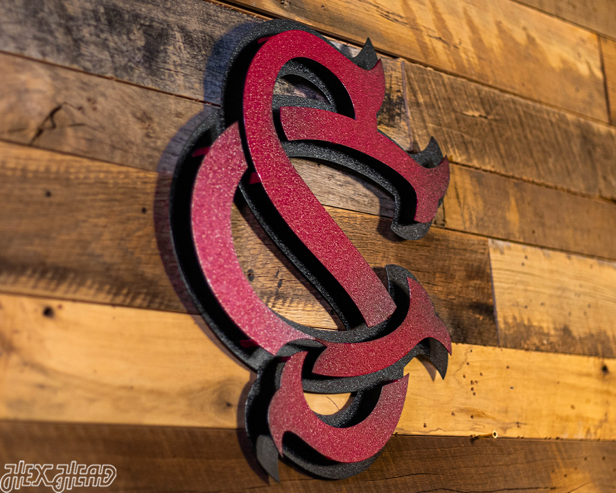 South Carolina Baseball Logo 3D Vintage Metal Wall Art