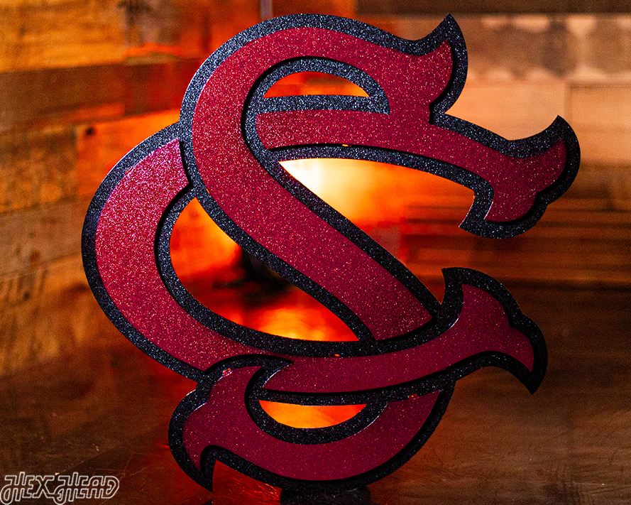 South Carolina Baseball Logo 3D Vintage Metal Wall Art