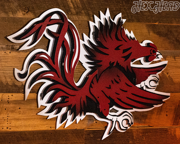 South Carolina Gamecocks 3D Vintage Metal Wall Art
