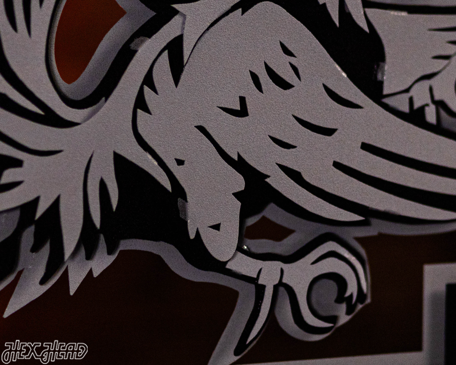 MONOCHROME - South Carolina Gamecocks "Block C" 3D Vintage Metal Wall Art