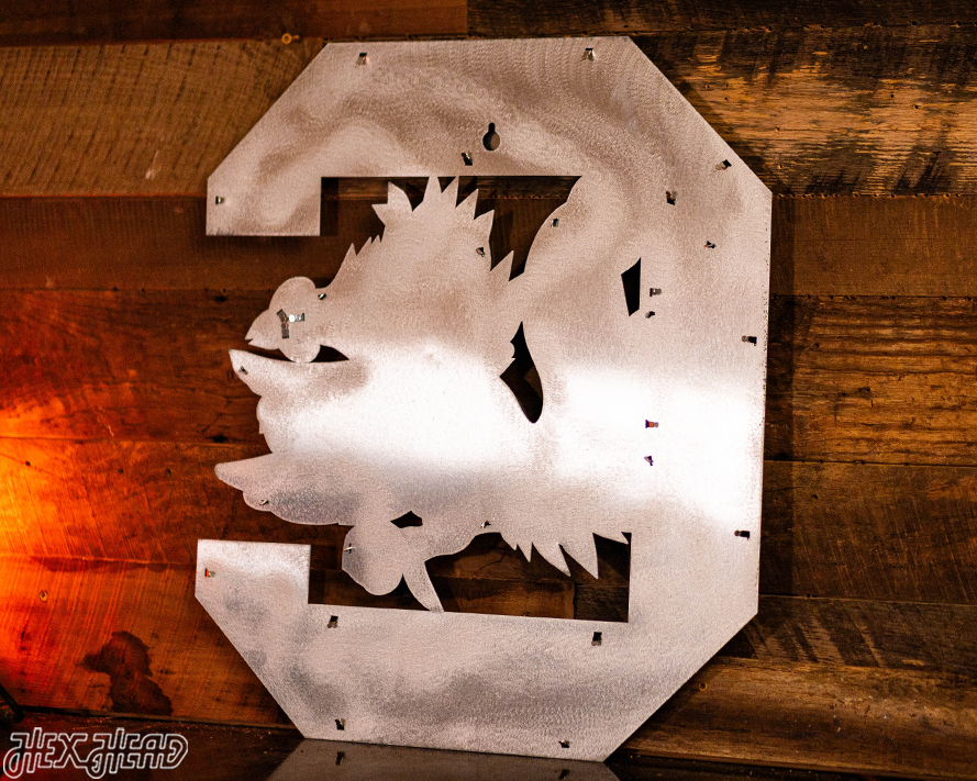MONOCHROME - South Carolina Gamecocks "Block C" 3D Vintage Metal Wall Art