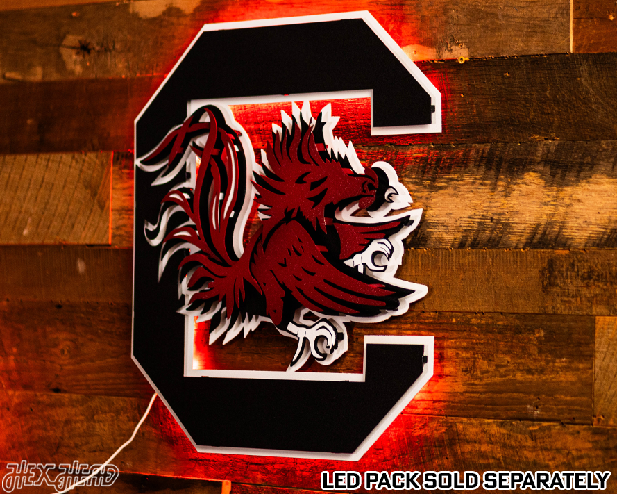 South Carolina Gamecocks "Block C" 3D Vintage Metal Wall Art