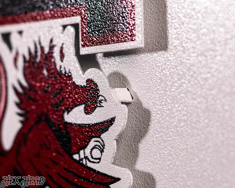 South Carolina Gamecocks BLITZ COLLECTION - 8 LAYER Helmet 3D Metal Wall Art